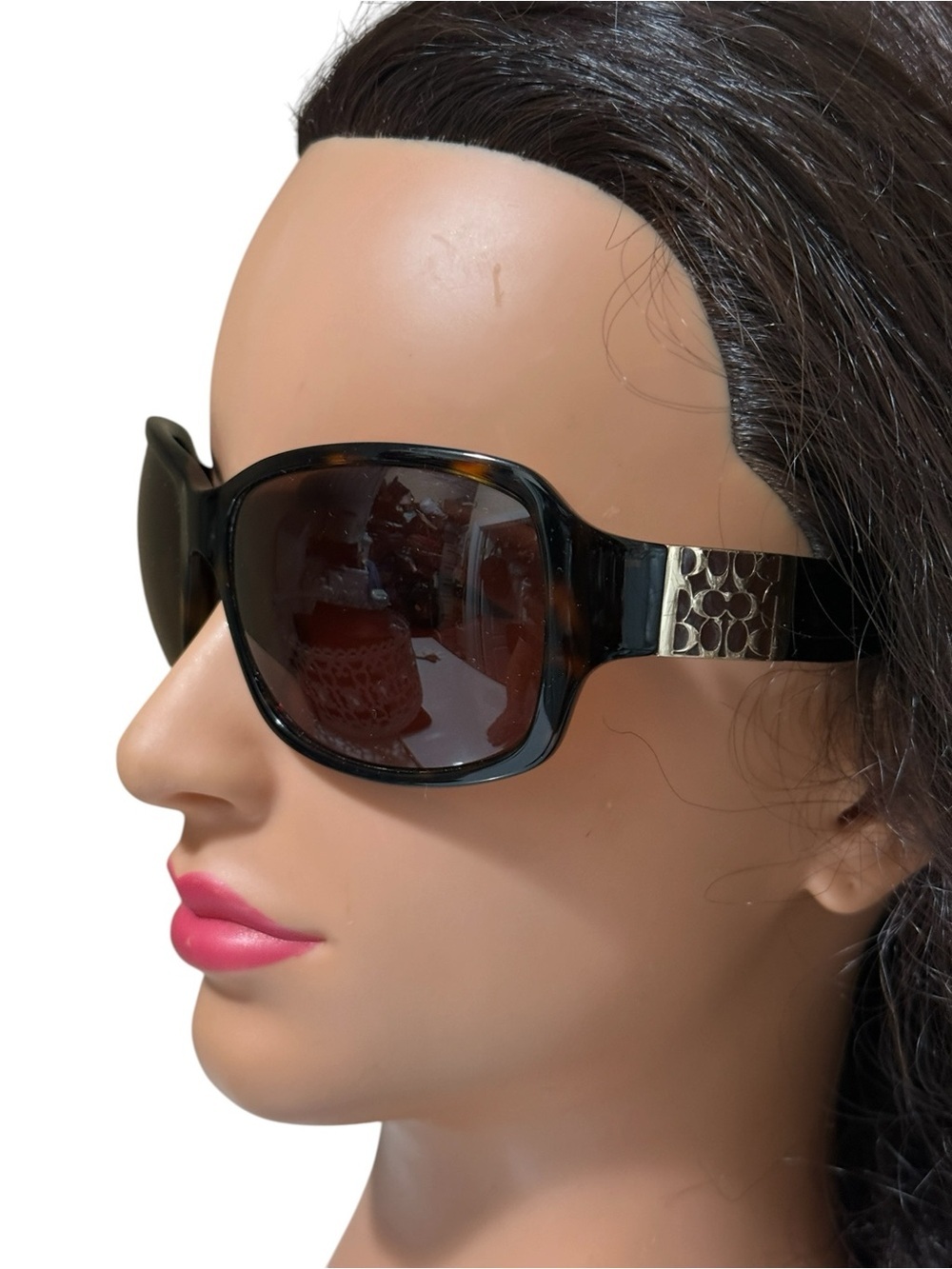 Coach Nina S494Tortoise Sunglasses featuring a dark brown tortoiseshell frame - Picture 5 of 16